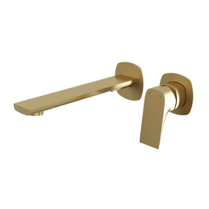 Vado Cameo Levered Satin Brass Wall Mounted Basin Mixer